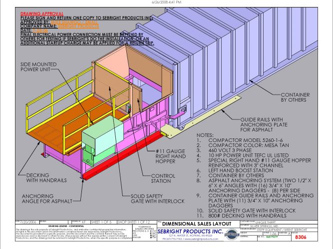INDUSTRIAL STATIONARY COMPACTOR 5260 - Sebright Products Inc